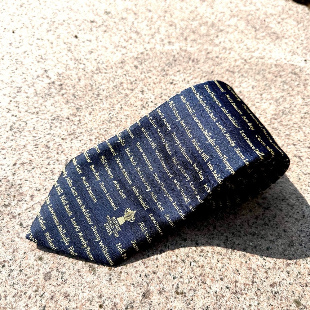 2003 Rugby World Cup Tie‎ Players Names Wilkinson Martin Johnson Silk Navy